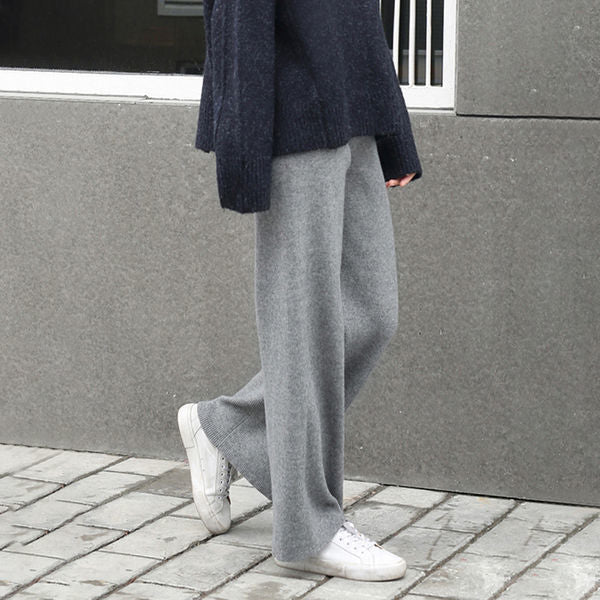 Straight-leg Casual Pants Wool Wide-leg Pants