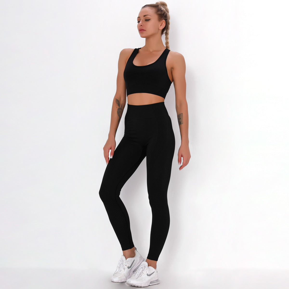 Seamless knitted yoga workout clothes