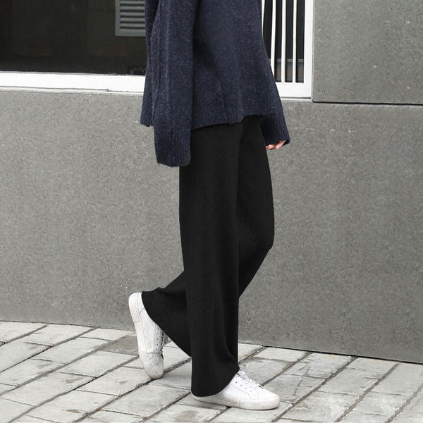 Straight-leg Casual Pants Wool Wide-leg Pants